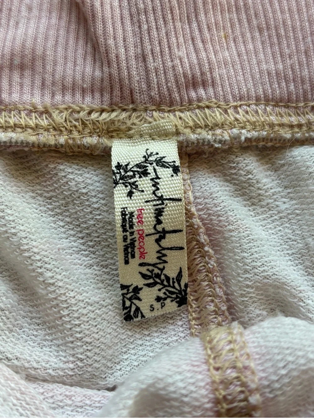 Free People Blush Pink Harem Jogger Pants Size Small Ribbed Cuff